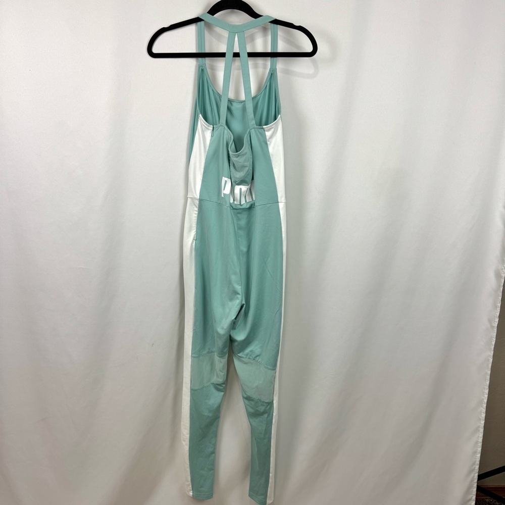 Puma Archive T7 sleeveless jumpsuit in Sage green / white side stripes Yoga Sz L - Picture 2 of 14